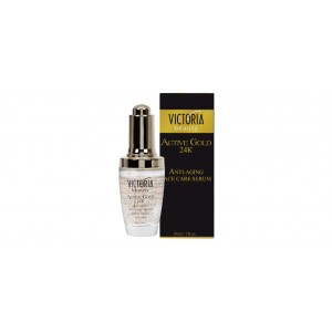 Серум за лице против бръчки със злато Active Gold 24K - Victoria Beauty